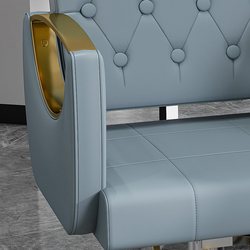 Hydraulic Salon Chair 360° Swivel (Single Pack), Blue Faux Leather