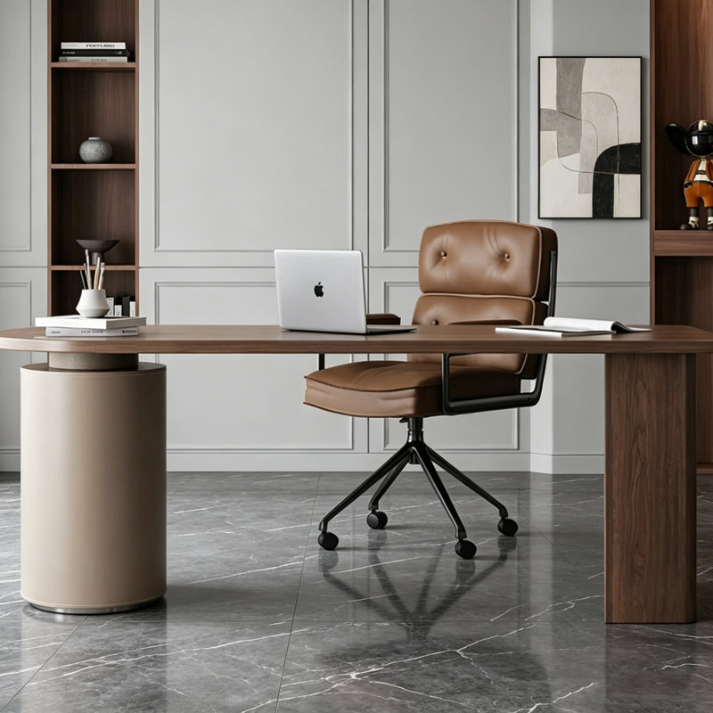 Bureau italien minimaliste et luxueux, H 29,53 po x l 62,99 po x P 27,56 po