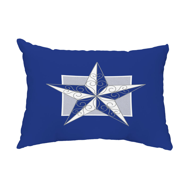 Outdoor Reversible Throw Pillow, Blue