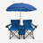Folding Outdoor Chair Set for 2 with Umbrella for Beach Lawn and Camping