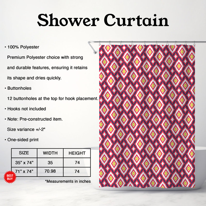 Rideau de douche Luminous Tile - Premium, H 74 po x l 71 po