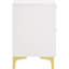 2 tables de chevet blanches et dorées - Mobilier de chambre à coucher avec beaucoup de rangement-1192811559