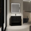 Meuble-lavabo de 36 po avec lavabo en céramique, matériau en contreplaqué, 2 portes à fermeture douce, autoportant, meuble-lavabo autoportant en teinte chêne foncé, lavabo, corps d'armoire de construction, teinte d'apparence noire