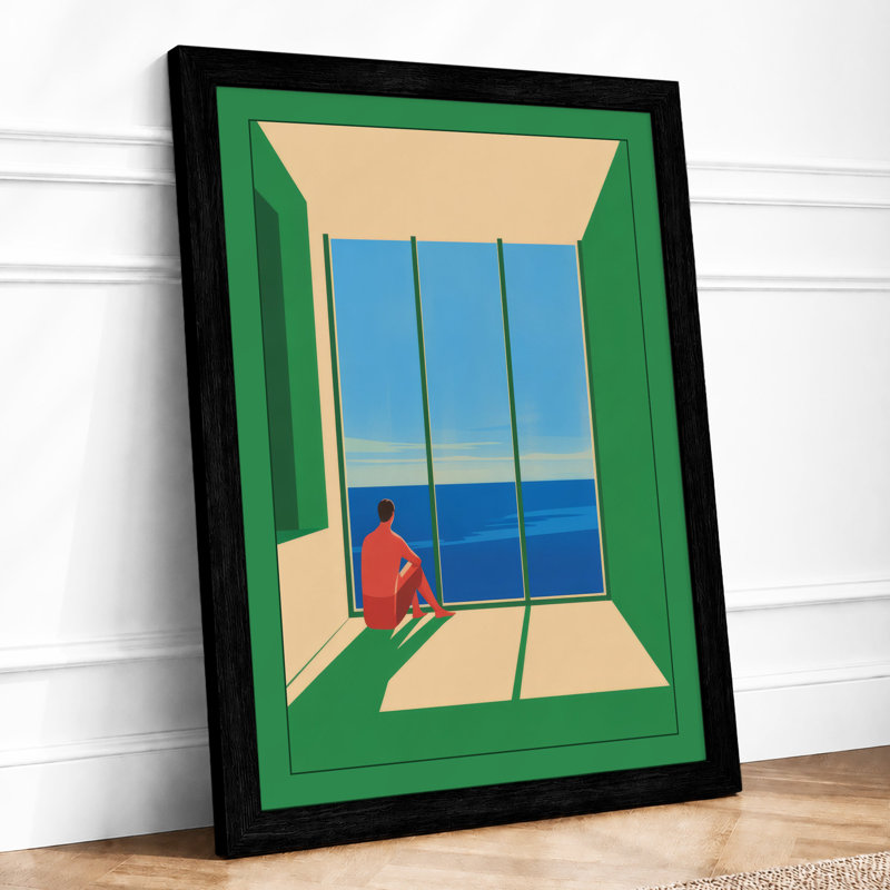 Window to the Sea Minimalist - Framed Print, A1 - 84.1 x 59.4 cm, Black