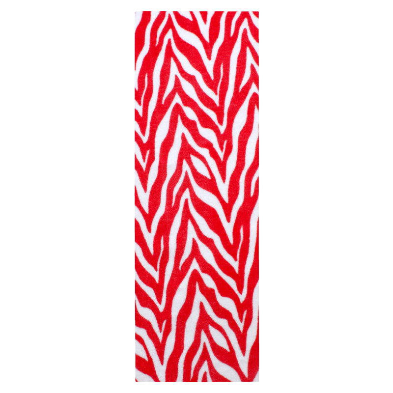 Tapis beige / rouge à imprimé animal, Tapis de couloir 4 pi x 20 pi