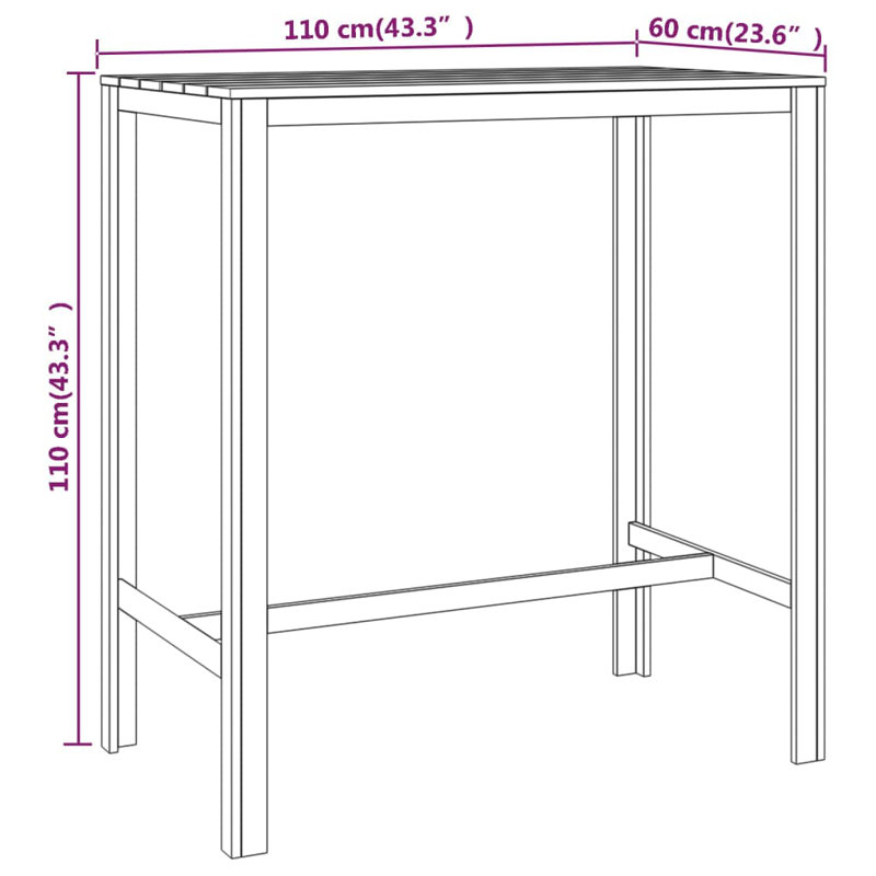 Kriner Wooden Bar Table