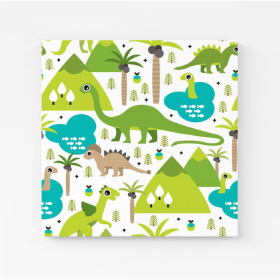 Baby Dinosaur Print - Wrapped Canvas Print