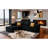 Full Compressed Corduroy Upholstered Sectional With Moveable Ottoman - No Assembly Needed