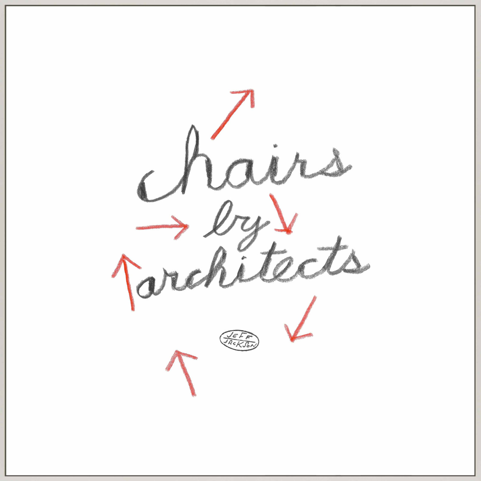 Chairs By Architects by Jeff Jackson, White Single Structure Framed Canvas, 10" H x 10" W x 1.25" D