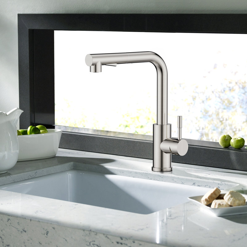 Pull Down Spray Single Lever Kitchen Tap, Brushed Nickel