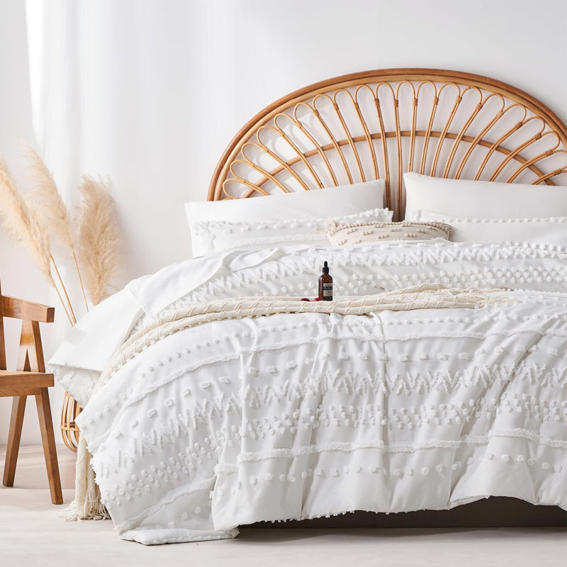 Ensemble d'édredon 7 pièces, ensemble d'édredon et de draps touffeté dans un sac, ensemble de literie complet en microfibre douce toutes saisons
