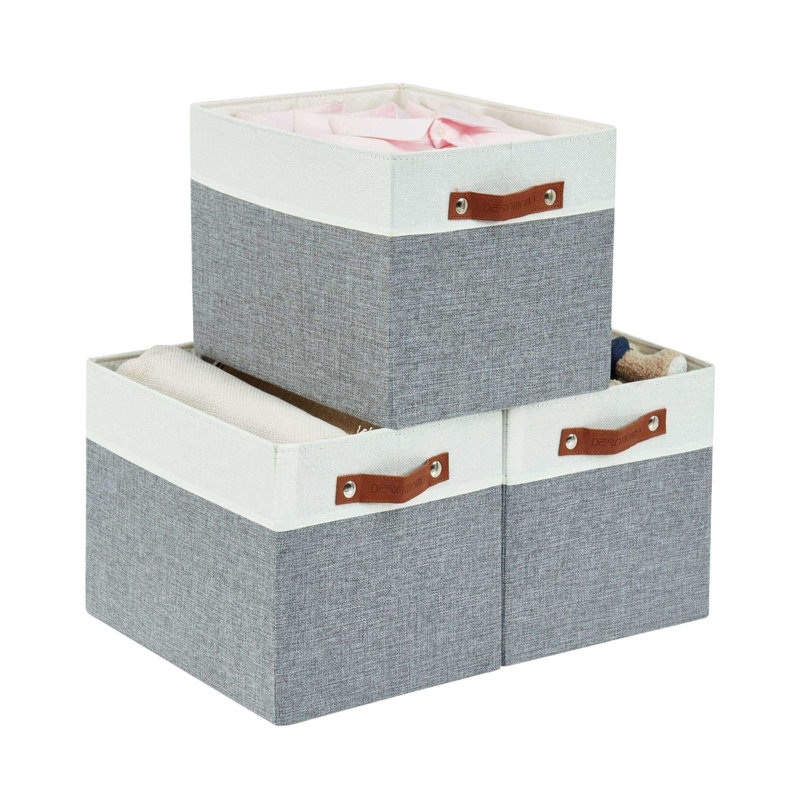 Ensemble de cubes en tissu, Gris / blanc
