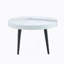 Table basse ronde élégante à motif de marbre blanc - diamètre de 23,6 pouces, procédé de moulage par aspiration exquis