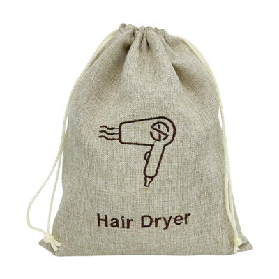 Sac à dos en jute écologique avec sac à cordon anti-poussière pour rangement pour cheveux