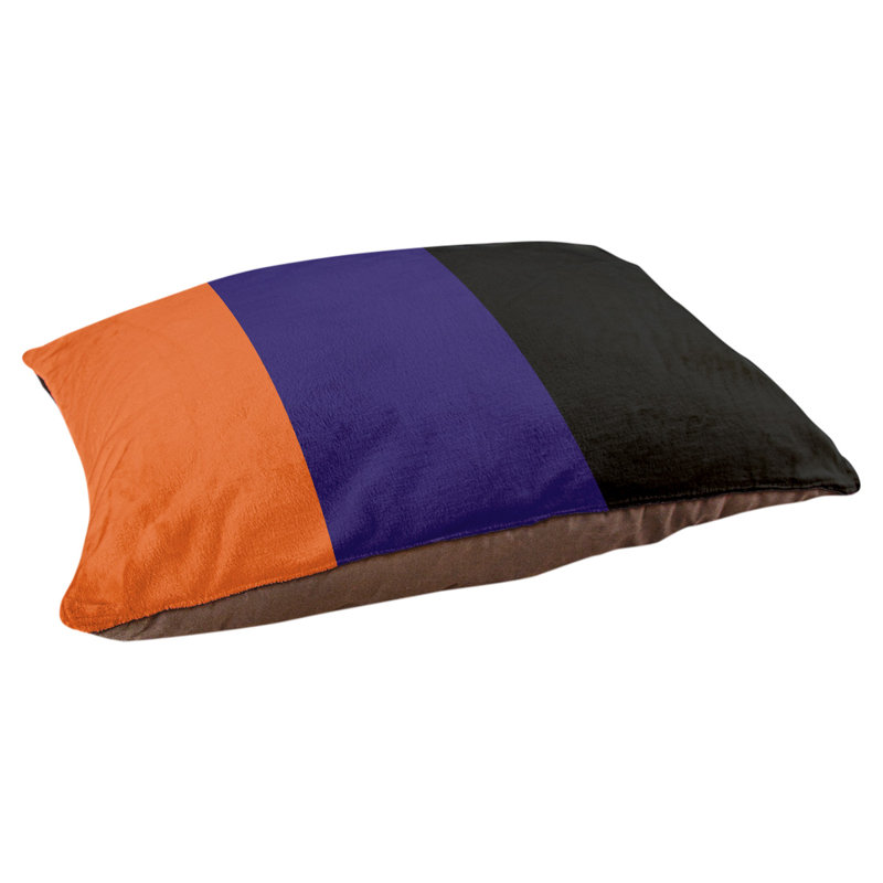 Pet Bed, Medium (18" L x 28" W), Orange/Purple/Black