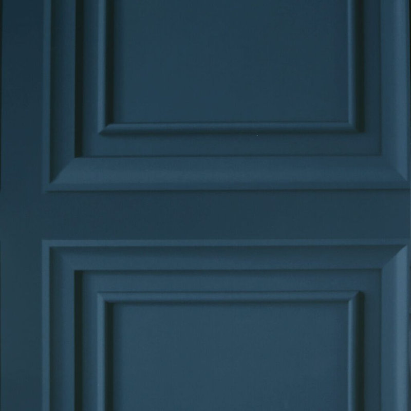 Fresco Wood Panelling Wallpaper, Blue