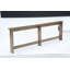Table console extra longue de 240 cm avec station de recharge intégrée, étroite, pour salon ou entrée, marron