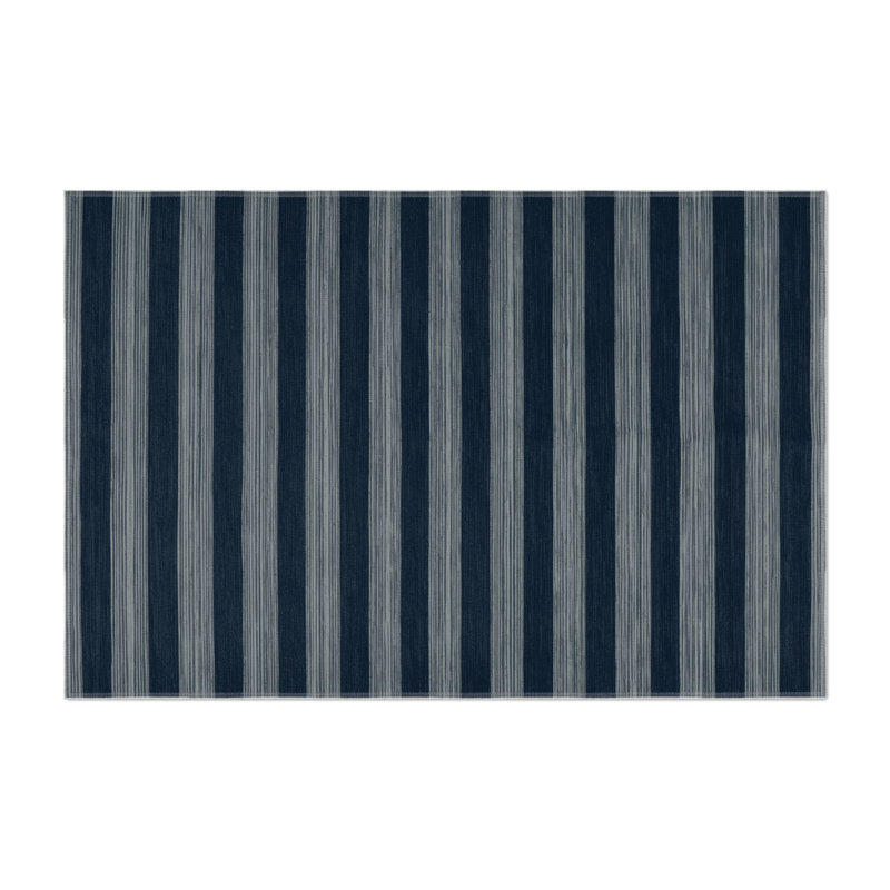 Tapis intérieur / extérieur gris HorizontalStripes, Rectangle 9 pi x 12 pi