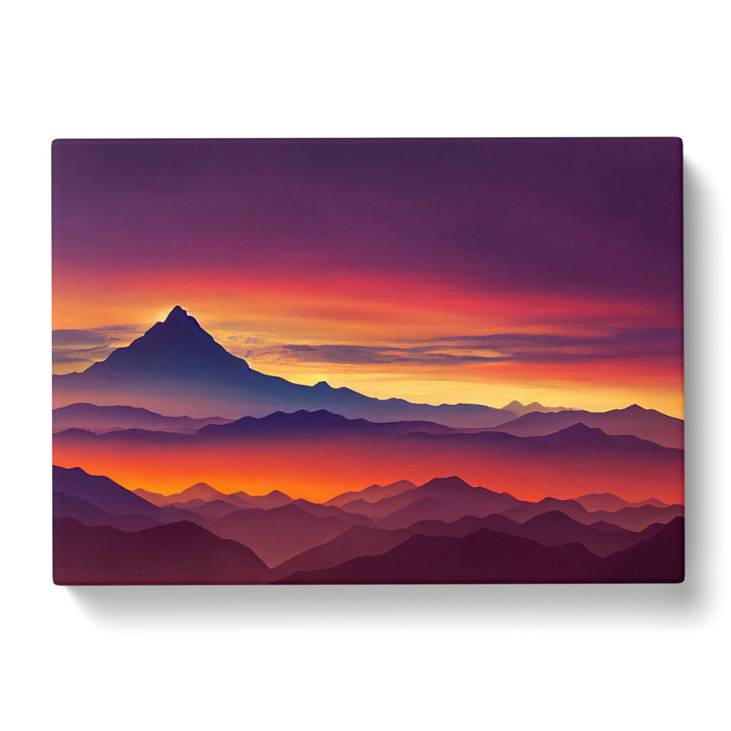 Great Mountain Sunset - Wrapped Canvas, 35cm H x 50cm W x 3cm D