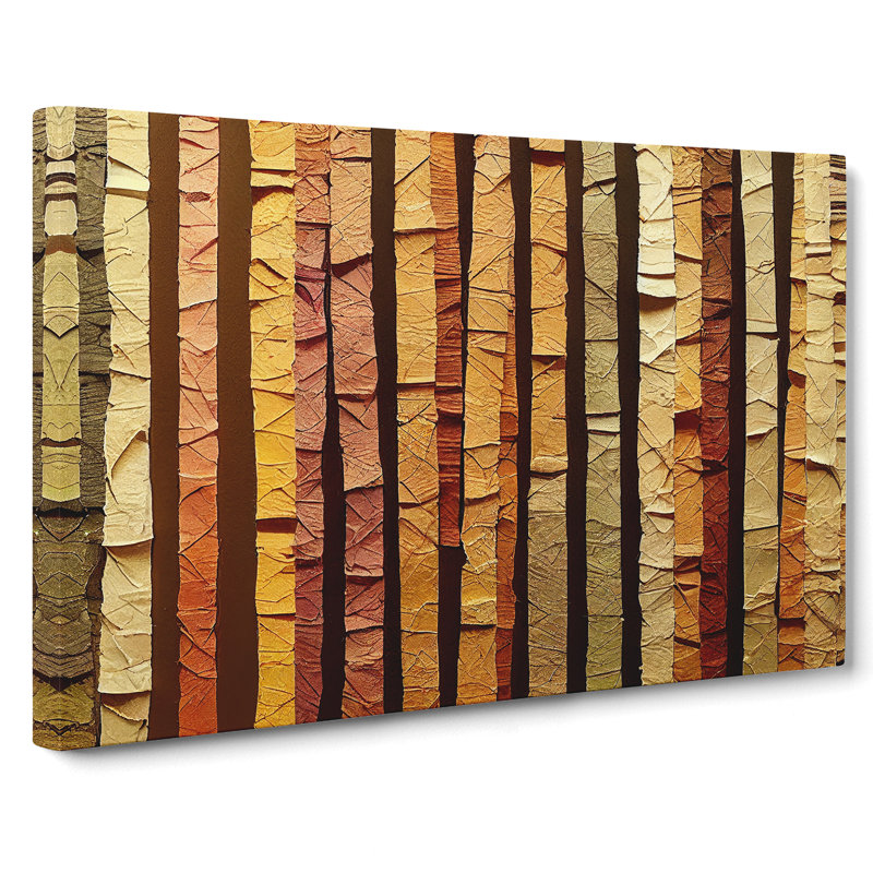 Summer Forest Torn Paper Abstract - Wrapped Canvas Print