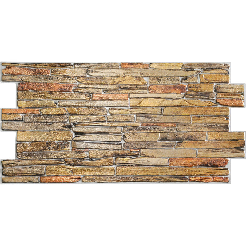 20" x 39" 3D Wall Panel, Brown/Gray