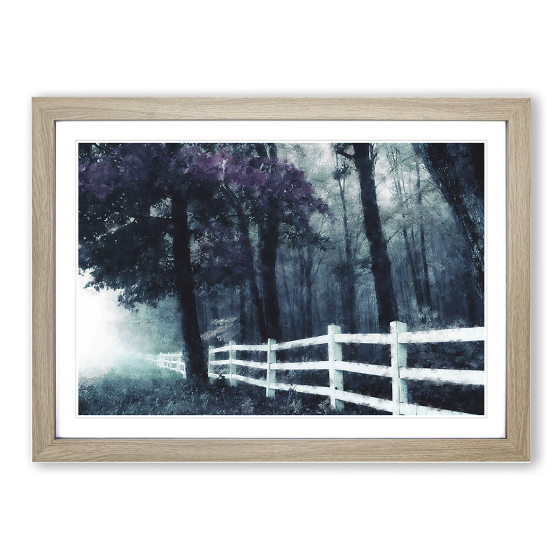 The Forest Edge - Picture Frame Graphic Art, 36cm H x 48cm W x 2cm D, Oak