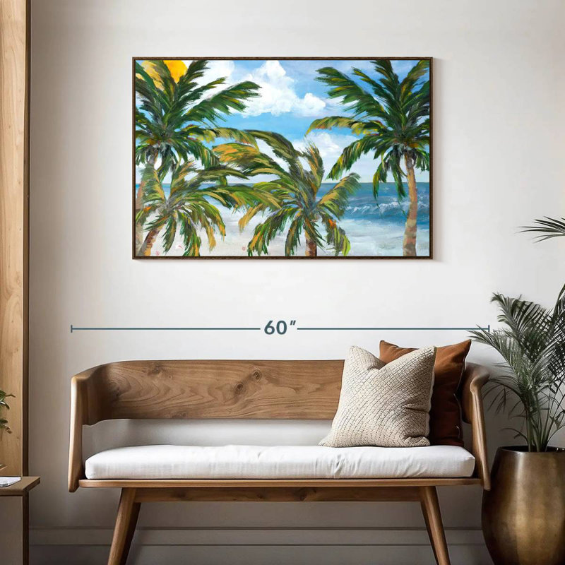 Paradis d'arbres tropicaux, Cadre flottant en noyer, 43 po x 29 po