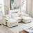 Oversized modular cushioned sofa with conversible ottoman-2128331095