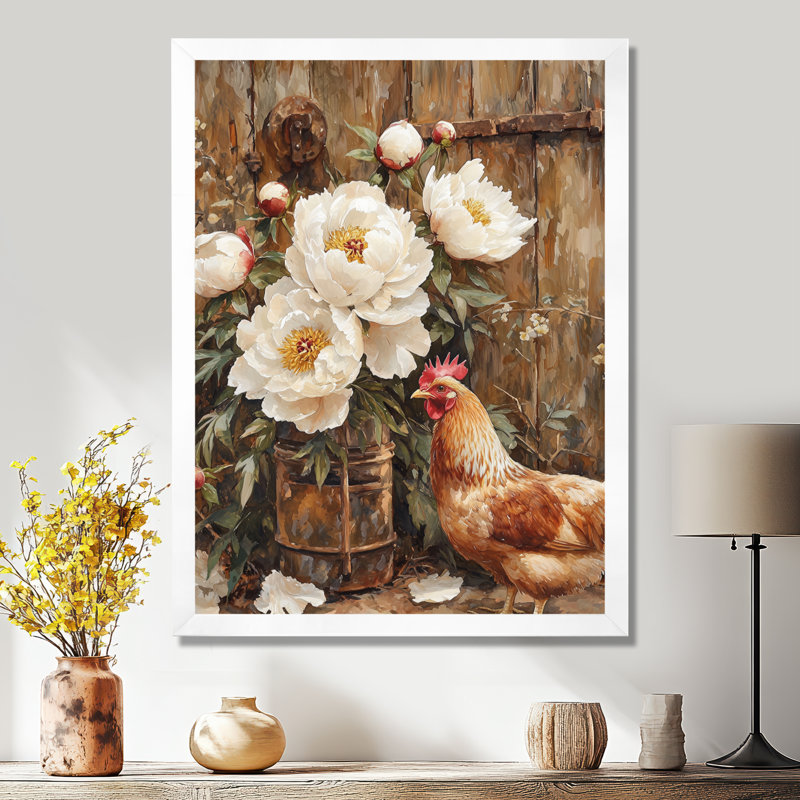 Ecker - Floral Wall Art, H 20 po x l 12 po, Reproduction encadrée sans passe-partout, Blanc