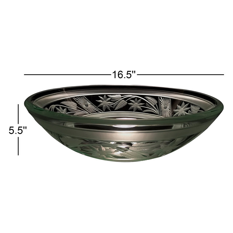 Lavabo de salle de bain vasque circulaire en verre Flower