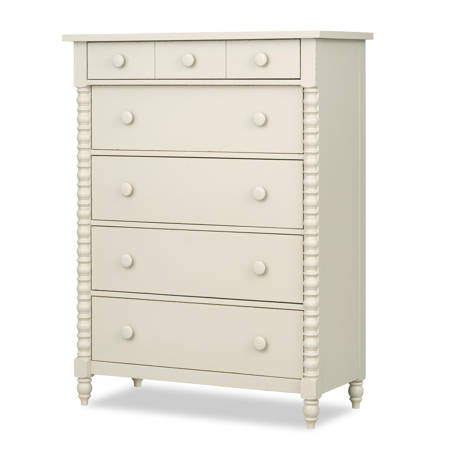 Jenny Lind 5-Drawer Chest Pinecone Brown Select Hardwood Rustic Birch Veneer 42" Wide 56" High 19" Deep Country Style Lake House