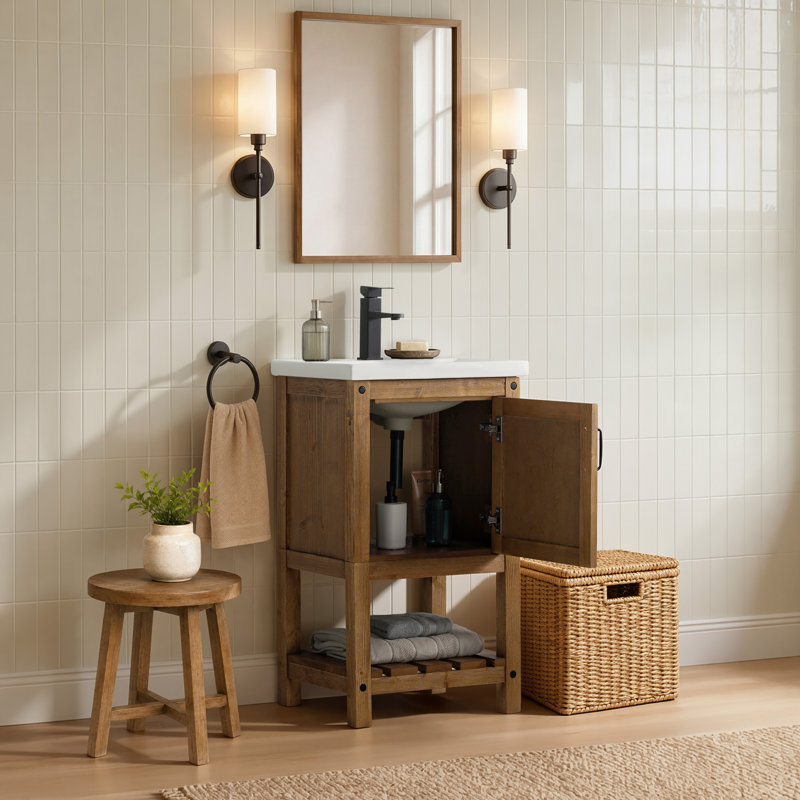 Ensemble de meuble-lavabo simple 20 po Radstock, Naturel antique