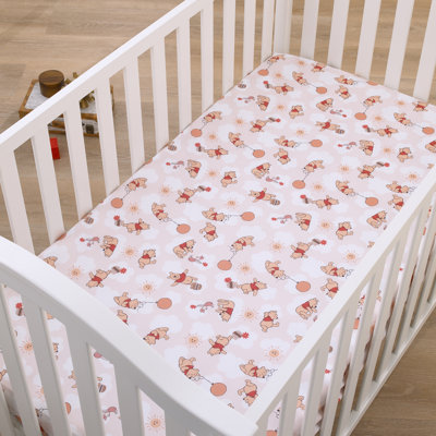 NoJo Disney Winnie the Pooh Piglet, Balloons, and Hunny Pots Nursery Fitted Crib Sheet Disney Baby Basics -  9064003R