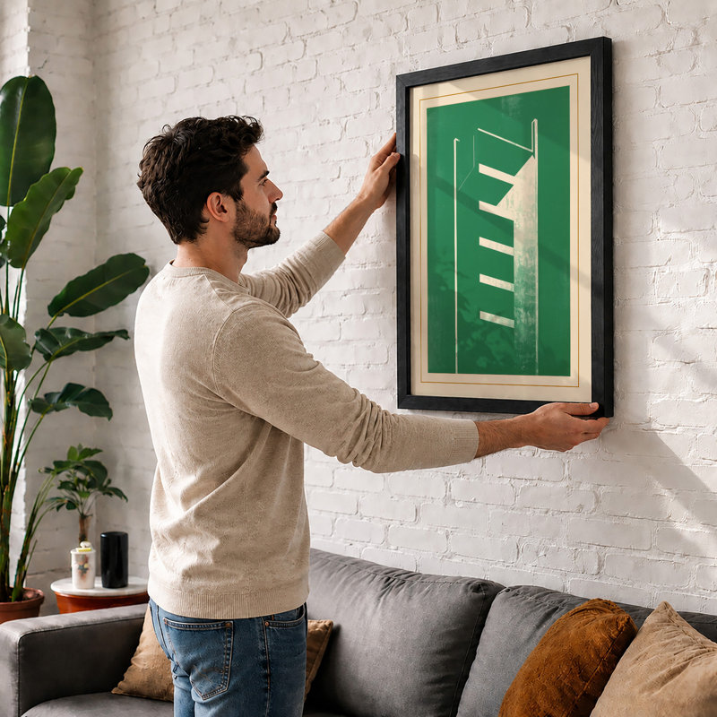 Vertical Structure Art Deco - Framed Print, A4 - 29.7 x 21.0 cm, White