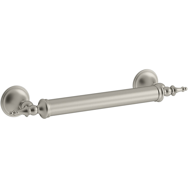 Decorative Grab Bar, Vibrant Brushed Nickel, 12" W