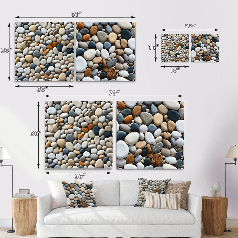 Murillo - Ensemble de 2 verres muraux en acrylique tropical bord de mer, H 30 po x l 61 po