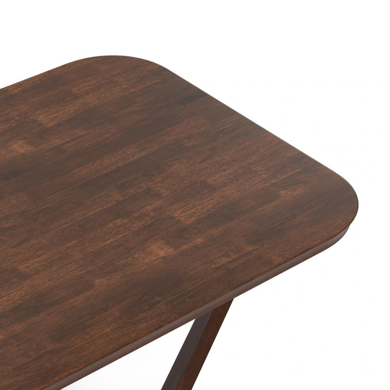 Ensemble de table de salle à manger 7 pièces Niva, 6 chaises d'appoint en tissu, bois massif brun