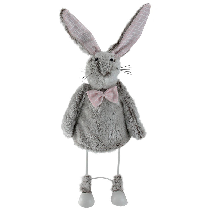 Figurine de Pâques 17 po gris et rose