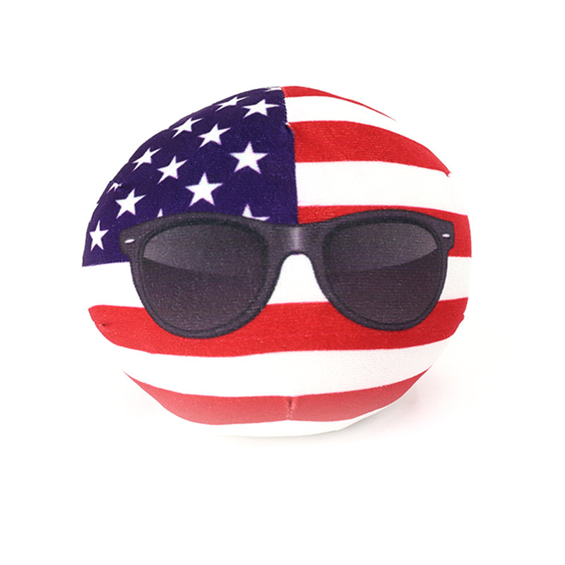 7.9-Inch Patriotic Themed Soft Plush Pillow, US Flag & Sunglasses Novelty Graphic, Home & Car Decor Ornament, 1pc