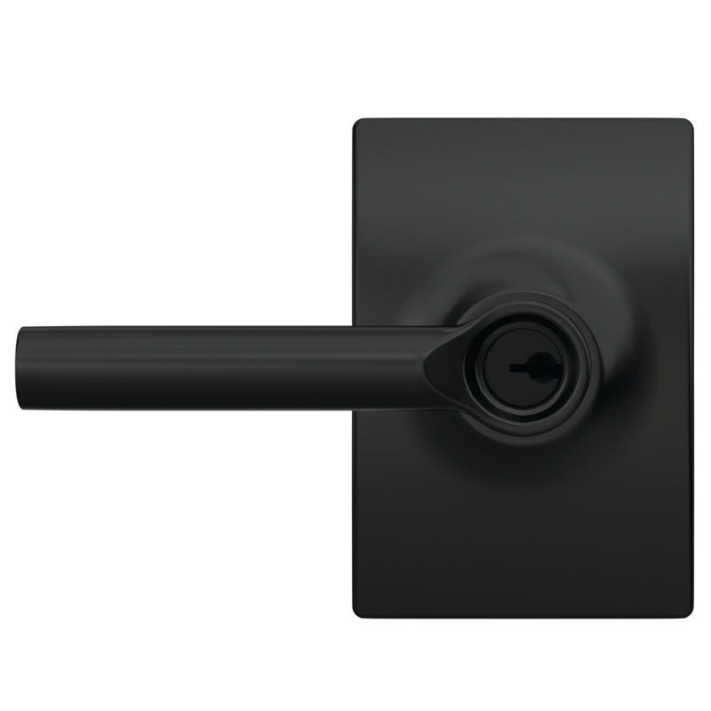 Broadway Keyed (Entry) Door Lever, Matte Black, Keyed Alike