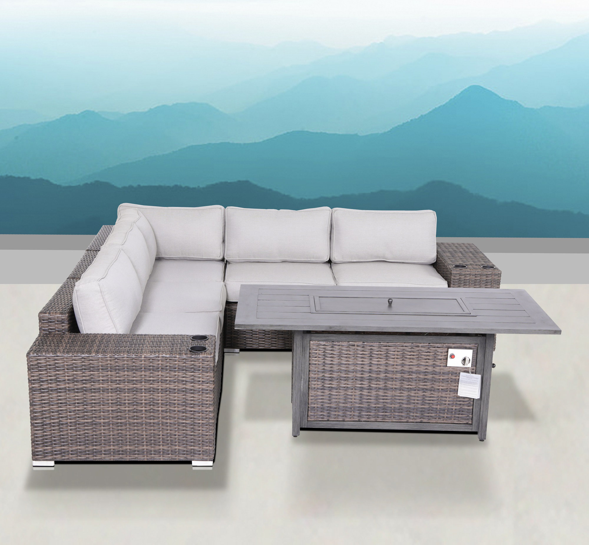 Wade Logan® Cleo Fully Assembled 8 Piece Rattan Sectional Seating Group with Cushions Wayfair