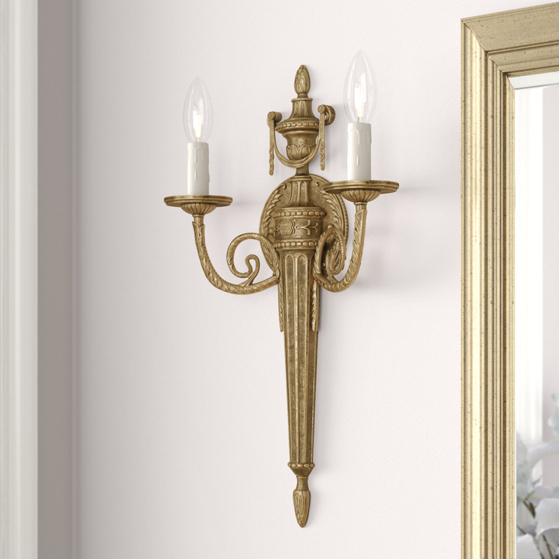 Neena Candle Wall Light, Olde Brass