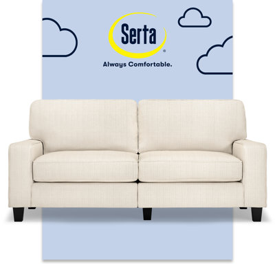 Serta Palisades 73" Track Arm Sofa, Easy Care Fabric, Soft Pillow Back, Pocket Coil Seat Cushions by Serta