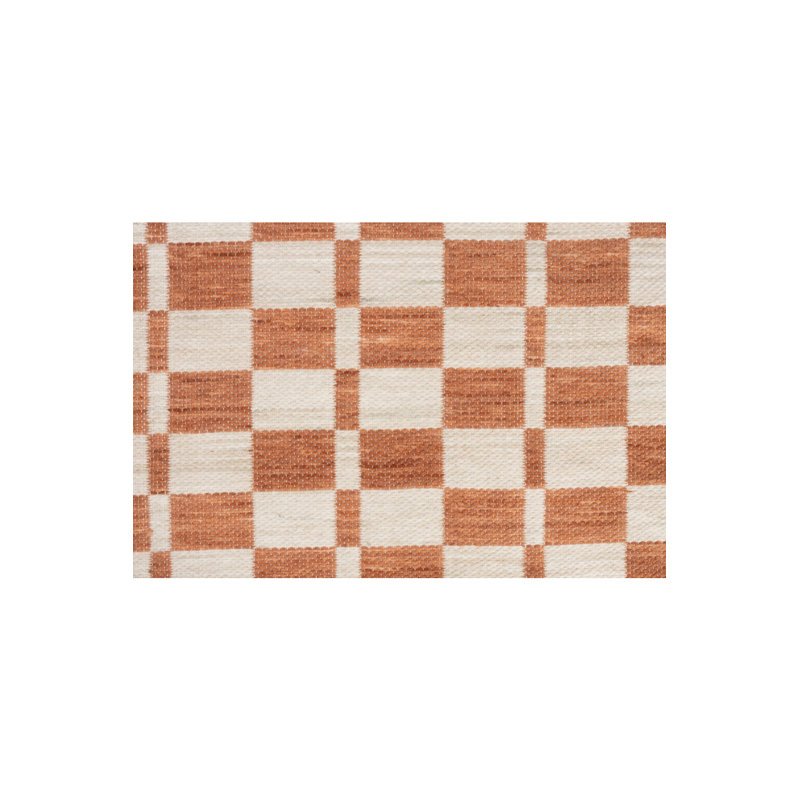 Rug Checkered Area Rug in Beige