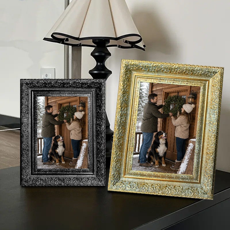 Cadre photo doré antique 1PC 11 po x 14 po de style Heritage avec orientation portrait ou paysage, Antique Gold, 1, 11" x 14"