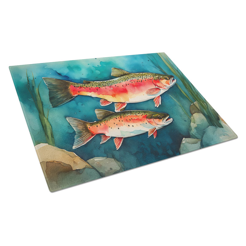 Trout Glass Cutting Board Large