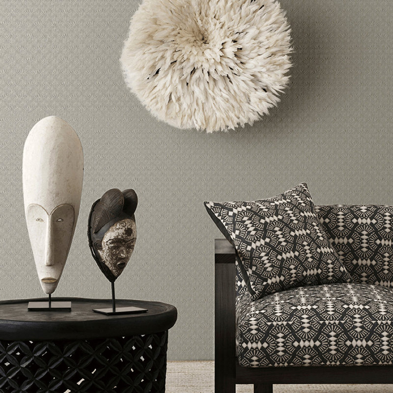 Boutique Geometric Fan Wallpaper Roll, Purple