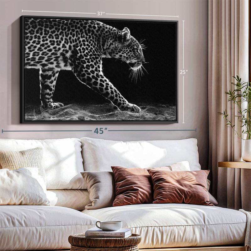 " Walking Leopard Canvas Print ", 25" H x 37" W
