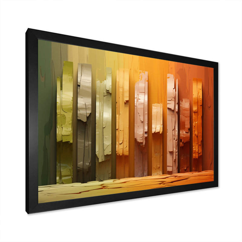 L'islam, art, piliers I, sur toile, Cadre simple noir, H 12 po x l 20 po x P 1 po