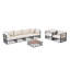 Ensemble de canapé modulaire de patio en métal 7 pièces Modern Minimalist-132686061